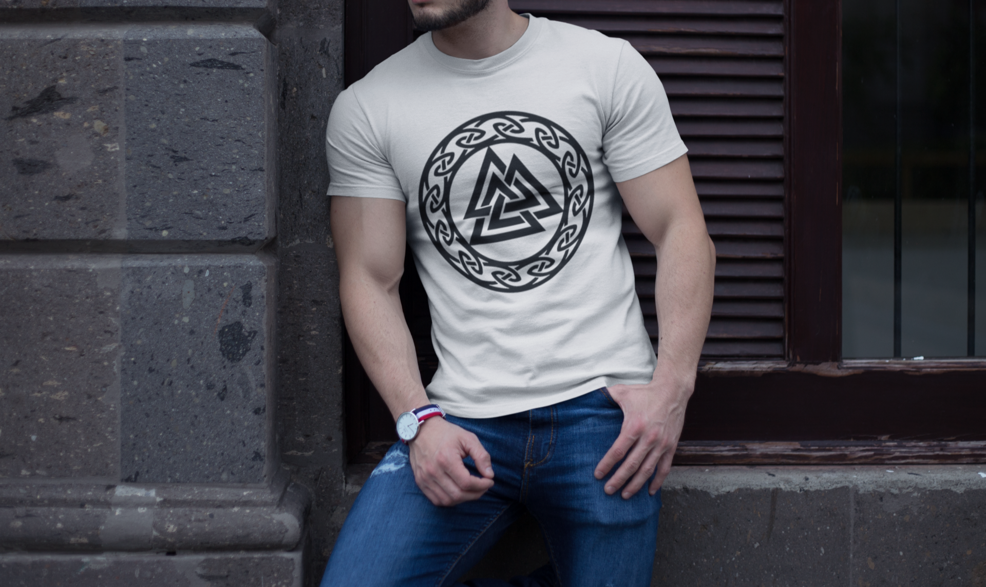 Valknut Norse Symbol T-Shirt, Black Men’s Tee, Viking Design, Valknut and Celtic Knot, Norse Mythology Shirt, Sizes S-5XL , Gift tee