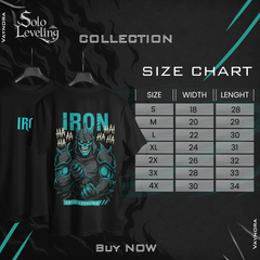 IRON Solo Leveling Anime T-Shirt – Shadow Army Manga Tee, Gothic Monster Design Shirt, Otaku Streetwear Gift