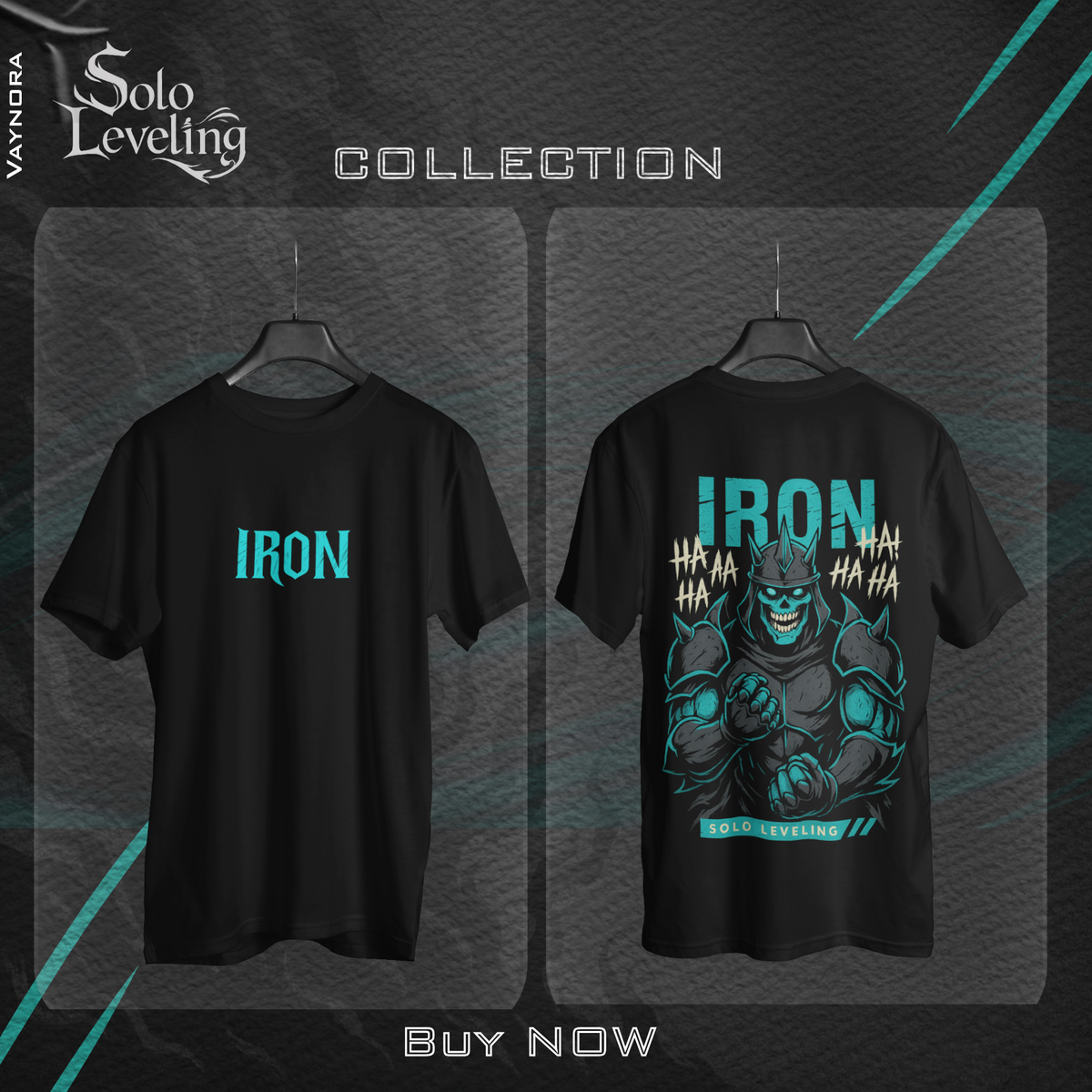 IRON Solo Leveling Anime T-Shirt – Shadow Army Manga Tee, Gothic Monster Design Shirt, Otaku Streetwear Gift