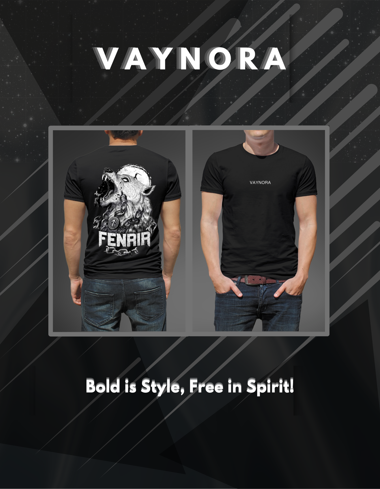 Fenrir Wolf Norse Mythology T-Shirt, Black Men’s Tee, Viking Wolf Shirt, Norse God Fenrir Design, Sizes S-5XL,Gift Tee