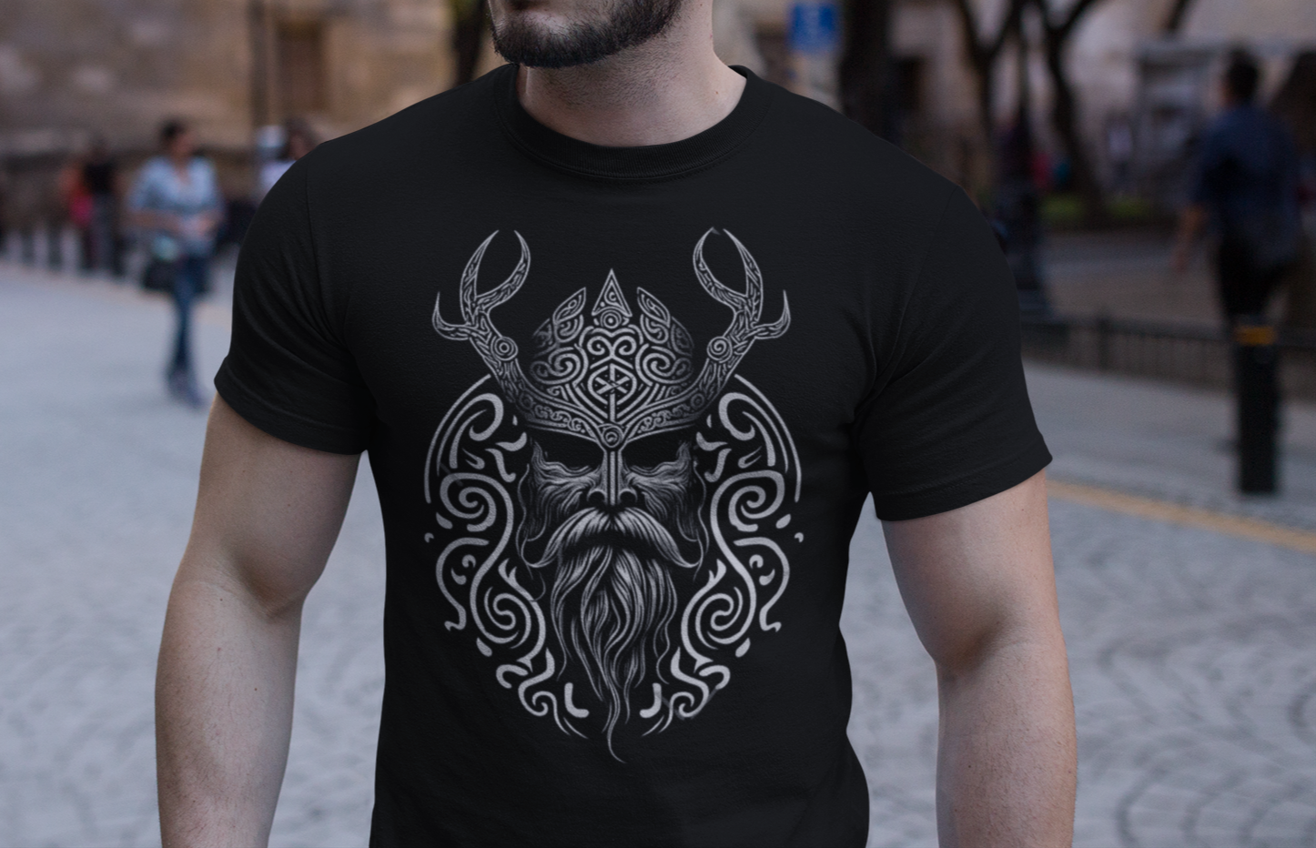 Viking King T-Shirt, Black Men’s Tee, Norse King Design, Viking Warrior Shirt, Sizes S-5XL,Gift Tee