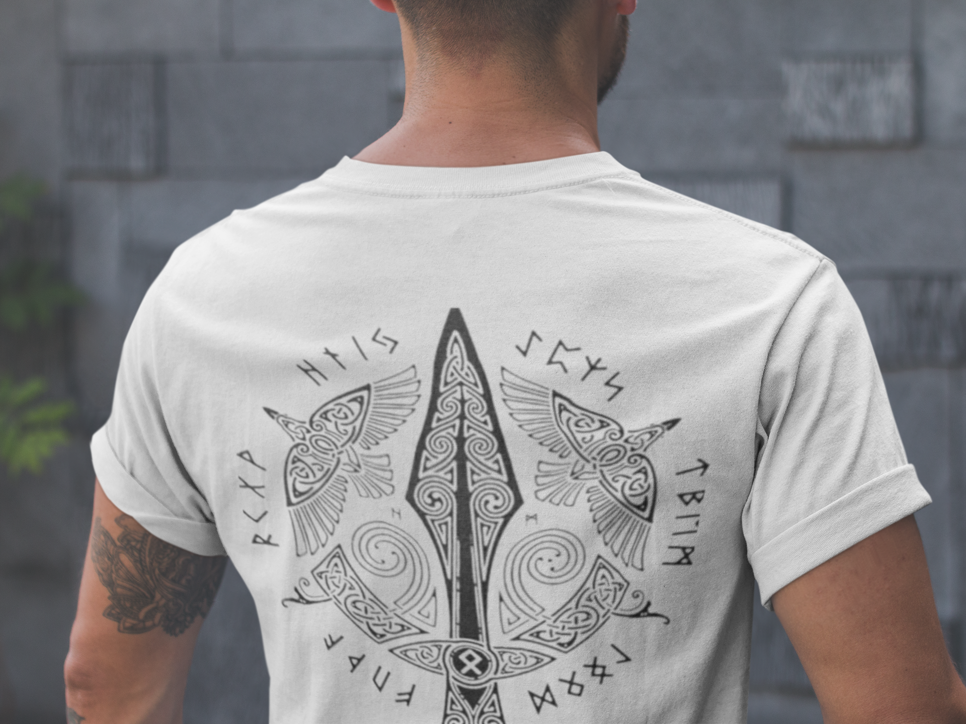 Huginn and Muninn Viking T-Shirt, Black Men’s Tee, Norse Mythology Shirt, Odin’s Ravens Design, Norse Symbol Shirt, Sizes S-5XL