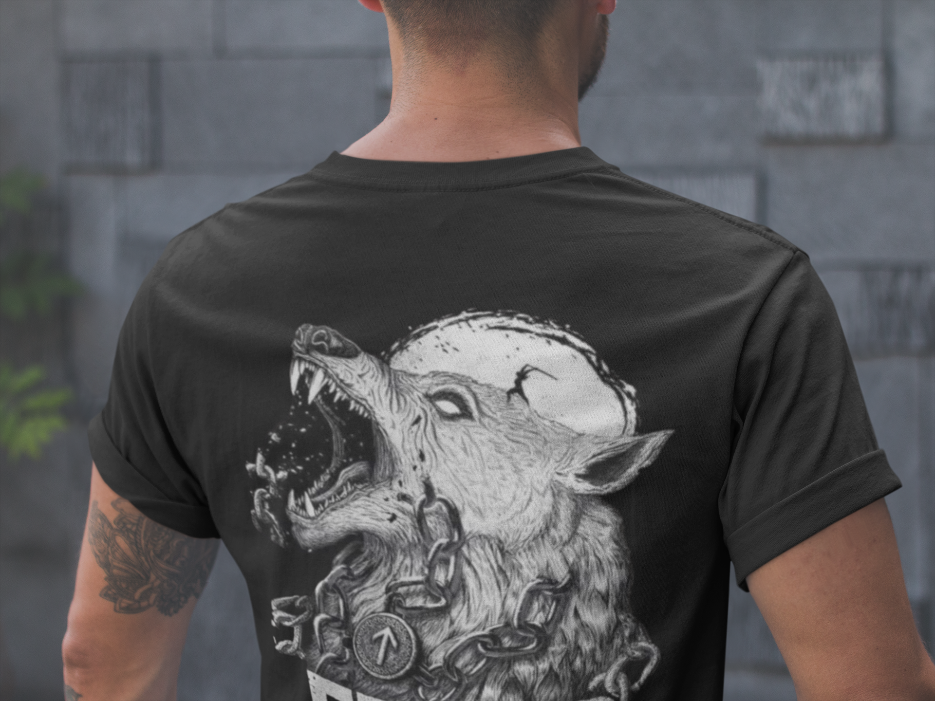 Fenrir Wolf Norse Mythology T-Shirt, Black Men’s Tee, Viking Wolf Shirt, Norse God Fenrir Design, Sizes S-5XL,Gift Tee