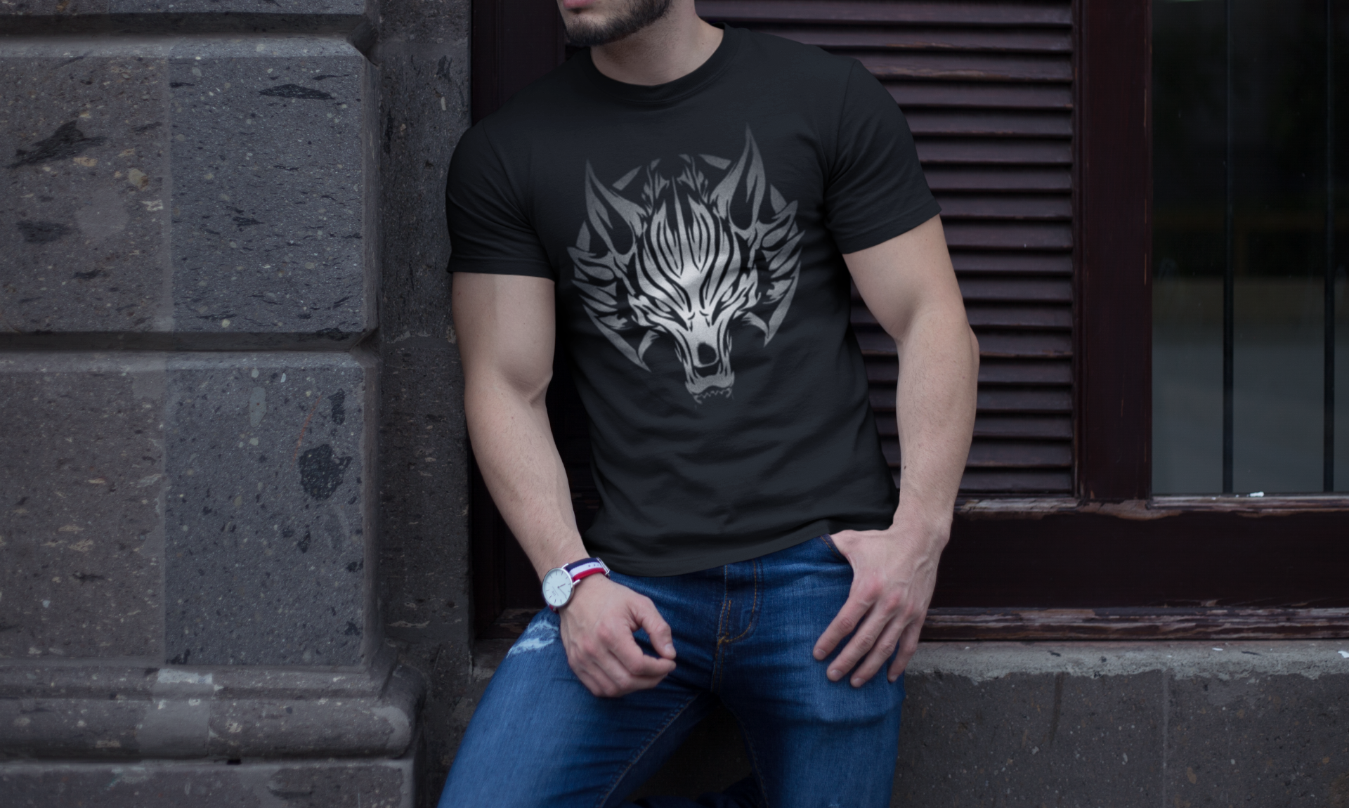 Fenrir Wolf Viking T-Shirt, Black Men’s Tee, Norse Mythology Shirt, Fenrir Design, Viking Wolf Shirt, Sizes S-5XL, Gift Tee